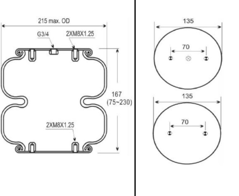 CONTITECH FD120-17/113053/2B-181 Rubber Air Spring Air Suspension Kit