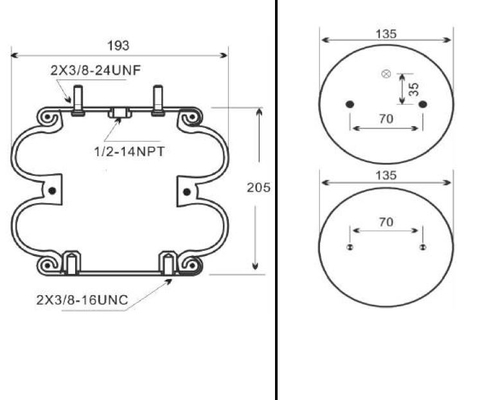 FD 120-20 IATF16949 Air Suspension Spring Bag For Truck