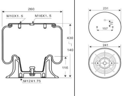50046 W01-M58-6251 Truck Air Spring Contitech Air Spring For Truck SAF 503513061