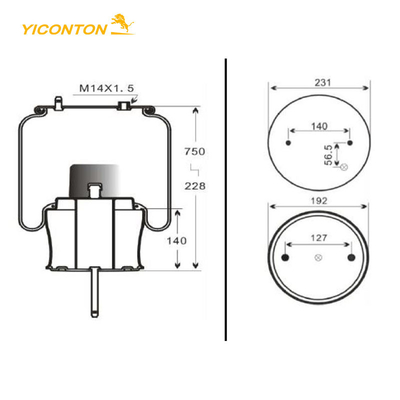 Trailer Air Suspension Spring 1DF20A-2 Goodyear 1R11-185 566-22-3-859 1440305 for Scania Bus